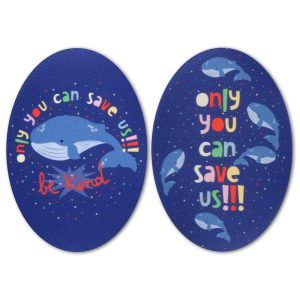 SAVE THE WHALES  - Iron-on knee patches